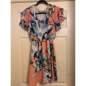 mark. Floral Cold-Shoulder Dress